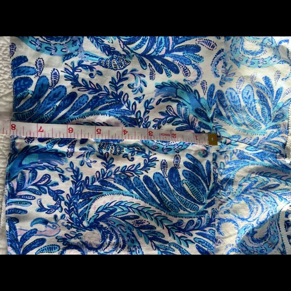 RARE Lilly Pulitzer GRETNA 16 LINEN Skirt Set BAHA BLUE BIRD IS THE WORD NWT - Picture 7 of 15